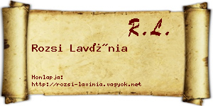 Rozsi Lavínia névjegykártya